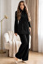 Rope Lace Jacket Suit Black 2265 - 3