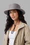 Luxury Drawstring Bucket Hat Casual Style |   Gray Men's Snap-On Fisherman Safari - 4