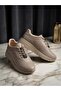 Katre Women's Plain Beige Elastic 5 cm Heel Orthopedic Sports Shoes - 2
