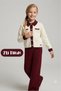 Girl's Pearl Buttoned Knitwear Cardigan Solid Color Knitwear Trousers 2-Piece Set