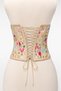 Nude Color Floral Patterned Tie-Up Corset Bustier - 4