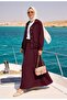 Aurelia Gold Tensel Set - Skirted Suit - Burgundy - 2