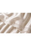 Ecru Long Satin Lace Detailed Belted Women's Dressing Gown - 7