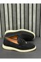 Black Leather Men's Tassel Loafer Shoes - 5