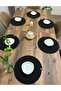 6 Pieces Black Jute Charger / American Service Lux Presentation Plate Mat Charger Gift - 2