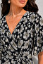 Women's Dress Long Patterned Short Sleeve Belted Double Breasted Collar Summer Viscose Dress - 2
