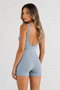 Body-Hugging Backless Gathering Bodysuit Sports Yoga Leggings Jumpsuit - 2