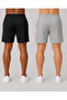 Men's 2-Piece Black and Gray Oversize Fit Shorts Bermuda Comfortable Fit (Black and Gray Shorts Come Together) - 3