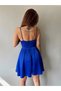 Satin Strapless Adjustable Strap Dress - Cobalt Cobalt - 7