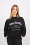 Black Crew Neck Oversize Patterned Sweatshirt SH115 - 2