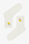 2 Pairs of Nose Stitch-Free Cotton Lemon Embroidered Socks - 3