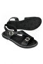 , Women's Genuine Leather Sandals 1611020Z5407 Black - 6