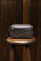 Men's Black Card Holder Luxury Portfolio Handbag with Belt - 2