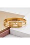 Steel Gold Color Geometric Pattern Women's Handcuff Bracelet |   Special Boxed - 3