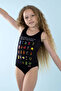 5-12 Years Licensed Girl's Swimsuit-Black - 3