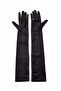 Black Color Elbow Length Fabric Gloves (5263) - 4