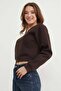 3 Thread Crop Sweatshirt with Heart Accessories - 5