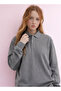 Long sleeve button detailed cotton polo neck school sweat