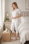 Angelique Bamboo Fabric Short Sleeve Lace Detail Women's Capri Suit 22265 - 3