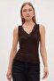 Lace V-Neck Slim Fit Blouse - 3