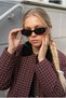 Seli̇n Black Sunglasses Cateye Black Frame Black Glass Colorful 50 Ekartman