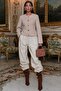 Beige Belted and Textured Women's Jacket Mg2209