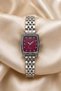 Snies Women's Silver Steel Band Claret Red Dial Rectangular Oval Case Elegant Quartz Wristwatch |   Vintage Luxury 2026 - 2