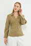 Long Sleeve Shirt with Draped Sides - 6