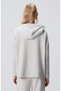 Bej Kapüşonlu Triko Garnili Sweatshirt - 5