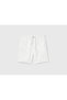 Men's Cream Lace-Up Linen Bermuda Shorts Cream - 7
