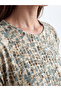 Original Oval Neckline Patterned A-Line Dress - 3