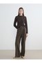 Trendlucky Wide Leg Pleated Women's Fabric Pants with a Difference in Color