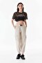 Printed Openwork Knitwear Crop Blouse - 3
