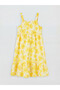 Alita City Lcw Kids Yellow Square Collar Floral Girl's Poplin Dress with a Difference - 3