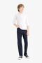 Boy's Navy Blue Gabardine School Pants U3254A622Au - 3