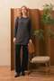 Bürümcük Fabric Crew Neck Tunic with Slits on the Sides