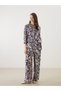 Trendlucky Women's Patterned Trousers with Elastic Waist and Difference in Color - 2