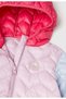 Baby Girl Lilac-Pink Mix Glitter Logo Embroidered Hooded Seasonal Thin Coat - 3