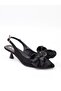 Peri 3312 Black Satin Women's Sandals - 6
