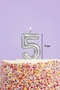Silver Number 5 Candle - 2