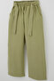 Girls' Trousers with Tie Detail, Comfortable Cut, Pockets, Ages 4-8, Khaki Green - 5