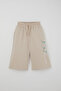 Girl's Capri Set with Flower and Bird Figures, Ages 5-10, Ecru - 5
