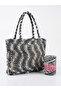 1 Piece Sultan Batik Paper Rope-Bag-Hat-Clasp-Basket-Bracelet Rope - Color: Black and White