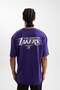 100% Cotton Defactofit Nba Los Angeles Lakers Oversize Wide Fit Crew Neck Back Printed Short Sleeve T-Shirt V0775Az21Au - 6