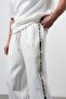 Men's No1 Stripe Detailed Baggy Sweatpants Ecru - 5