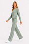 Women's Cotton Crew Neck Wide Leg Tracksuit Set Çağla-101 - 3