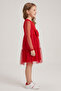 Girl's Tulle Dress Summer Balloon Sleeves with Bow - 2