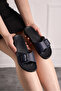 Daily Women's Navy Blue Slippers Buckle Heels Comfortable Soft Sole Oval Toe Shoes 323 - 3