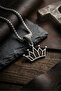 King Crown Handcrafted Stainless Steel Chain Men's Necklace