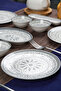 Linear 16 Piece Porcelain Breakfast Set for 6 People - 4